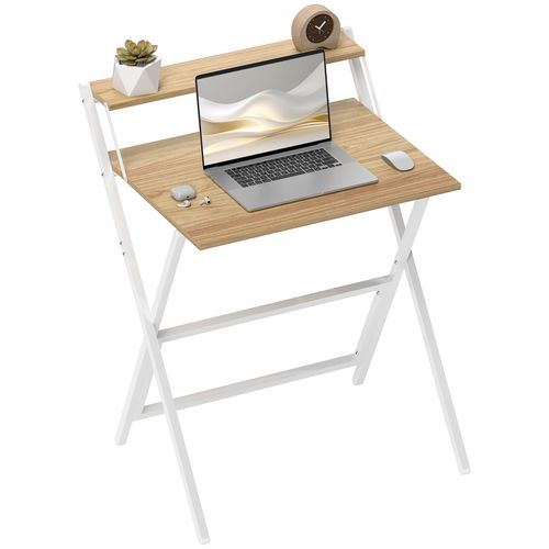 HOMCOM 70 cm Folding Computer Desk for Small Spaces Bedroom