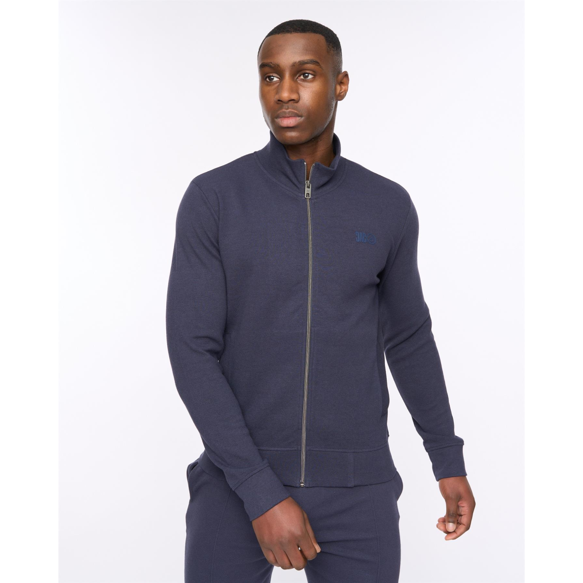 Hannings Zip Thru Hoodie Dark Navy