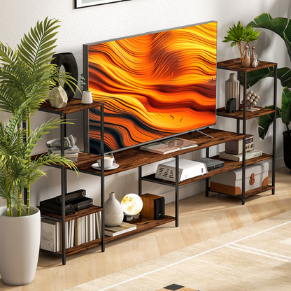 HOMCOM TV Unit for TVs up to 60 Inches, Industrial TV Stand with Shelves