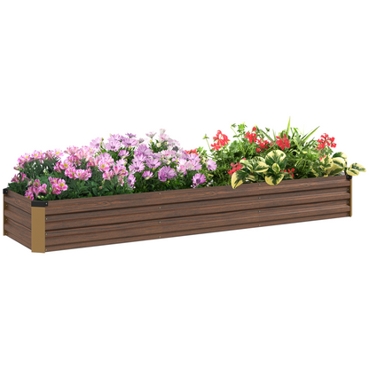 Outsunny Galvanised Raised Bed for Garden, Outdoor Elevated Planter Box