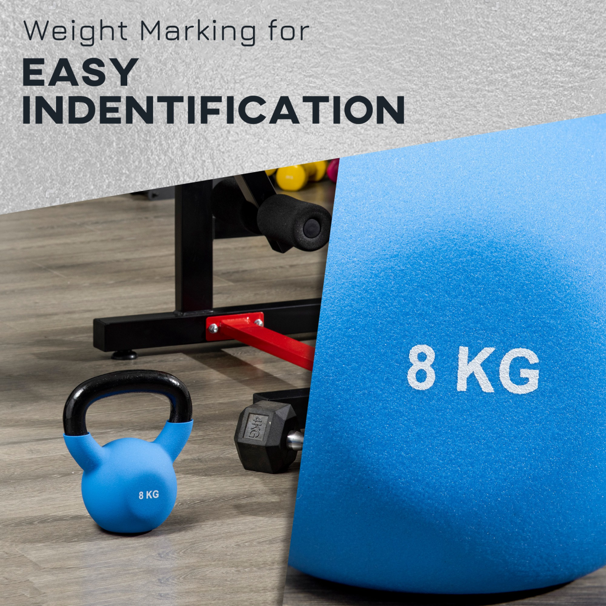 HOMCOM 8KG Kettlebell with Soft Body and Non-Slip Handle