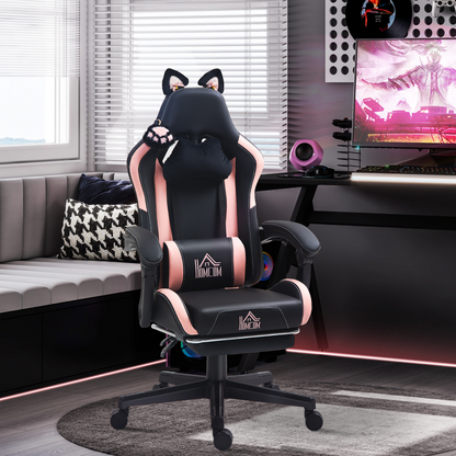 HOMCOM Gaming Chair with Footrest, Reclining Computer Chair