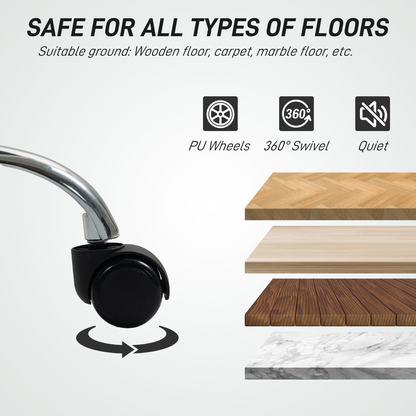 HOMCOM Modern Vanity Computer Desk Chair with Rolling Wheels