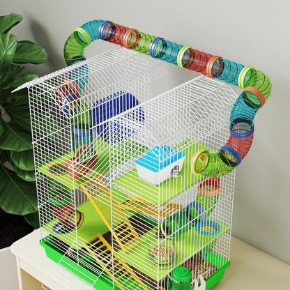 PawHut 5 Tiers Hamster Cage Animal Travel Carrier Habitat