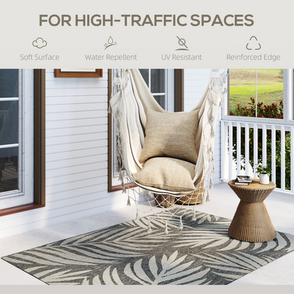 HOMCOM Easy-Cleaning Machine Washable Rug for Patio, Garden