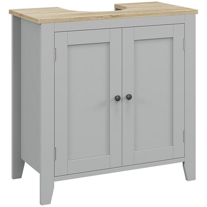 kleankin Bathroom Pedestal Under Sink Cabinet with Adjustable Shelf