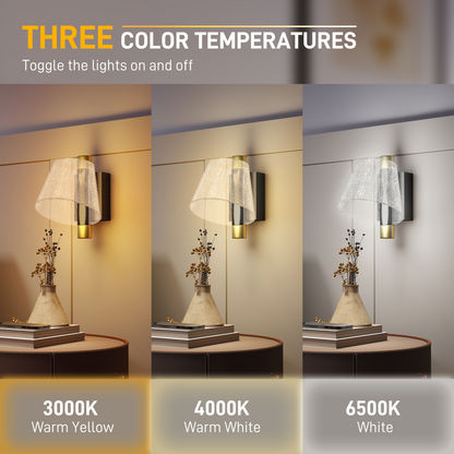 HOMCOM Led Wall Lamp 2 Pack, Modern Indoor Starry Wall Light