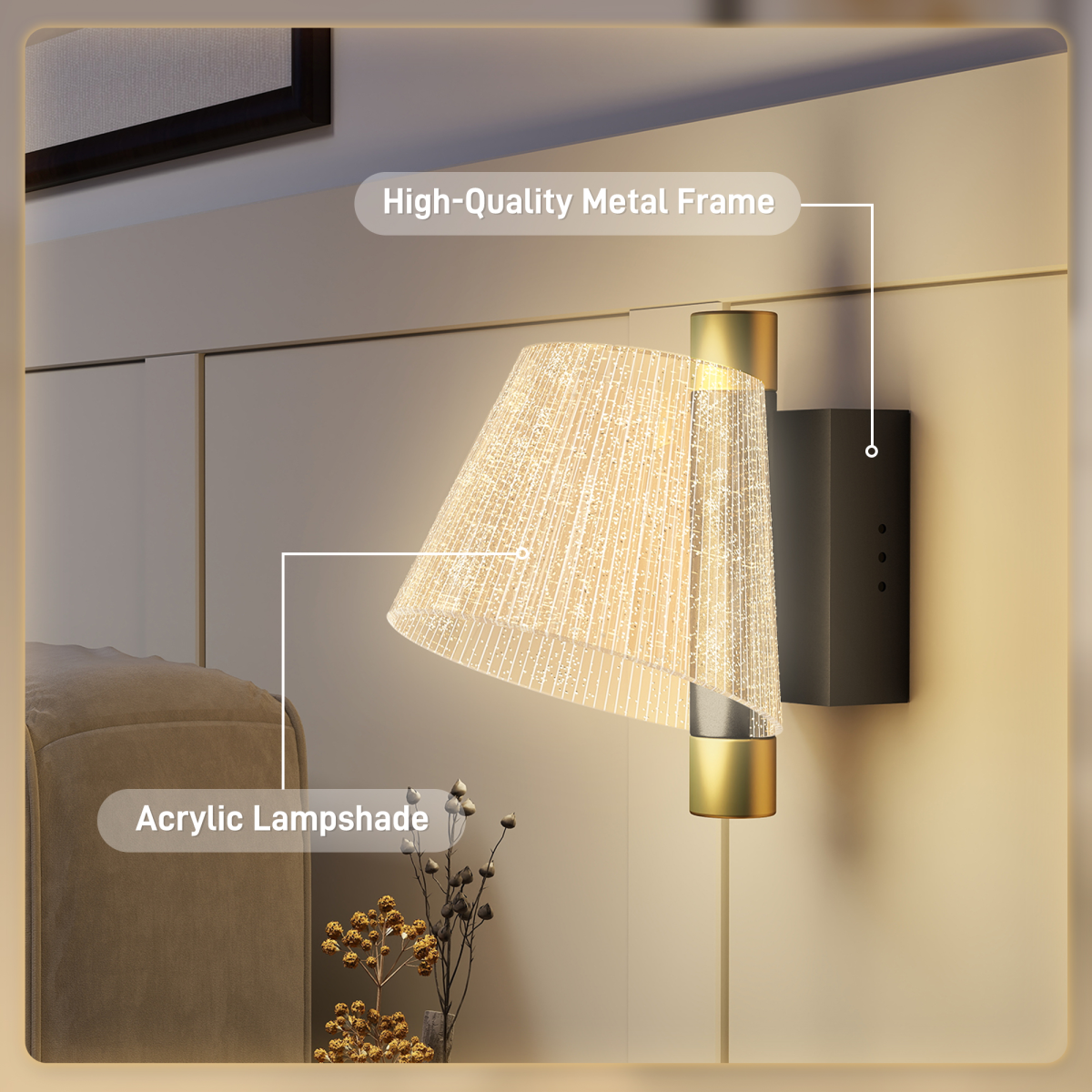 HOMCOM Led Wall Lamp 2 Pack, Modern Indoor Starry Wall Light