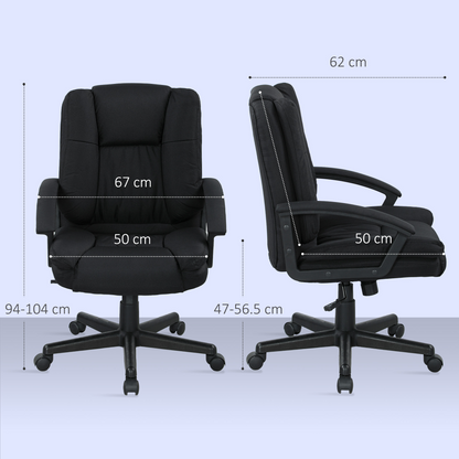 HOMCOM Swivel Executive Office Chair Mid Back Chair w/ Arm