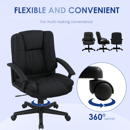 HOMCOM Swivel Executive Office Chair Mid Back Chair w/ Arm