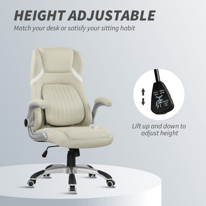 Vinsetto Fabric Office Desk Chair w/ Adjustable Height Tilt Function