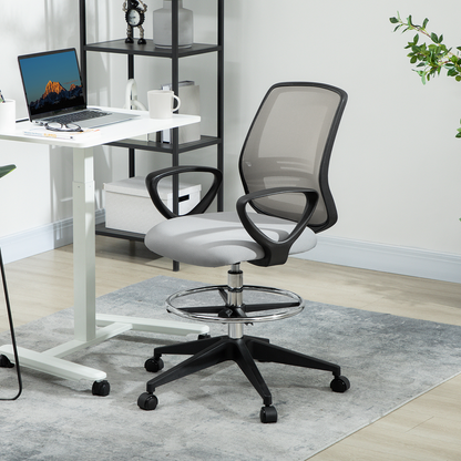 Vinsetto Draughtsman Chair Tall Office Chair with Adjustable Height