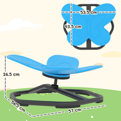 AIYAPLAY Butterfly-Shaped Kids Swivel Chair, Sensory Spinning Chair, Blue