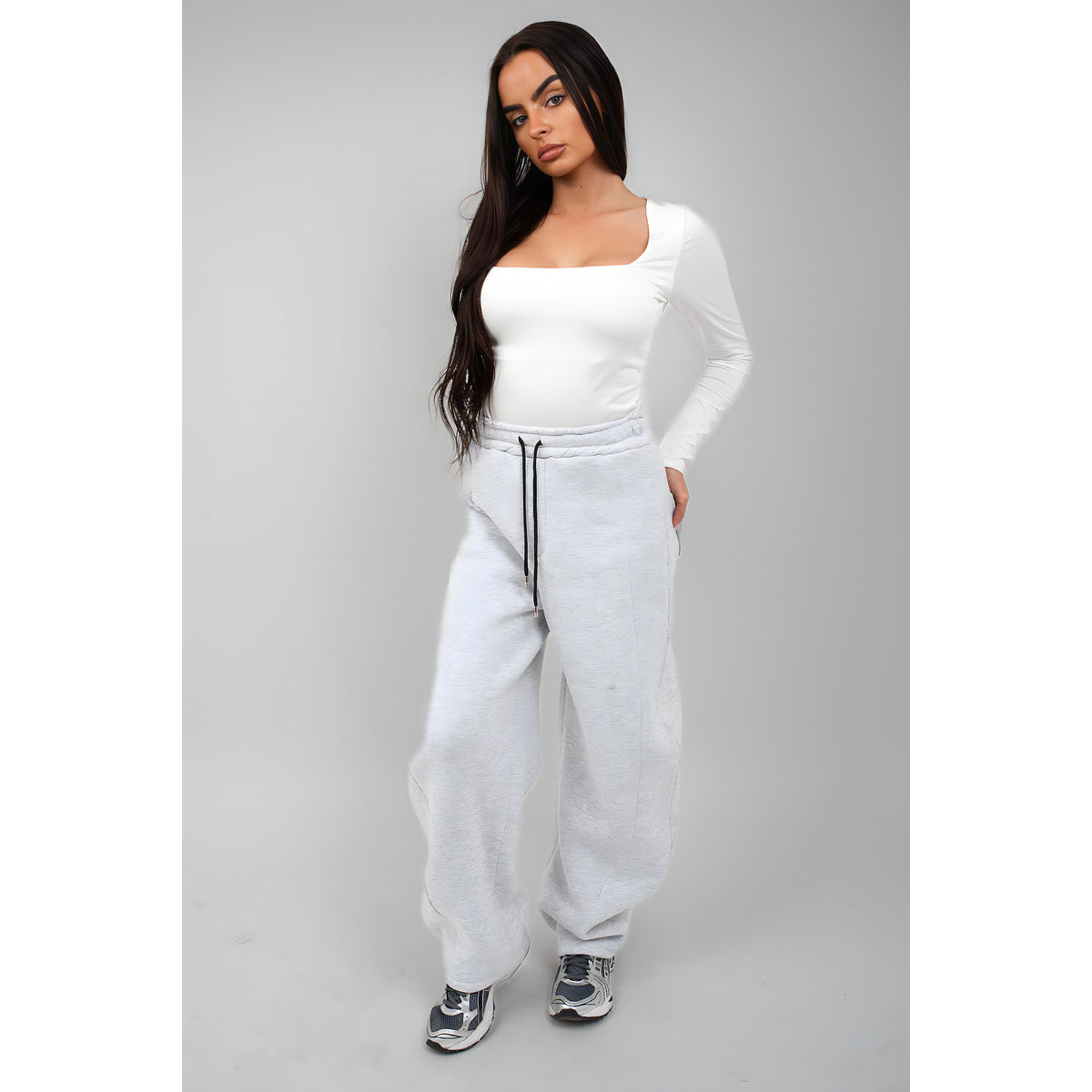 Square Neckline Long Sleeve Top