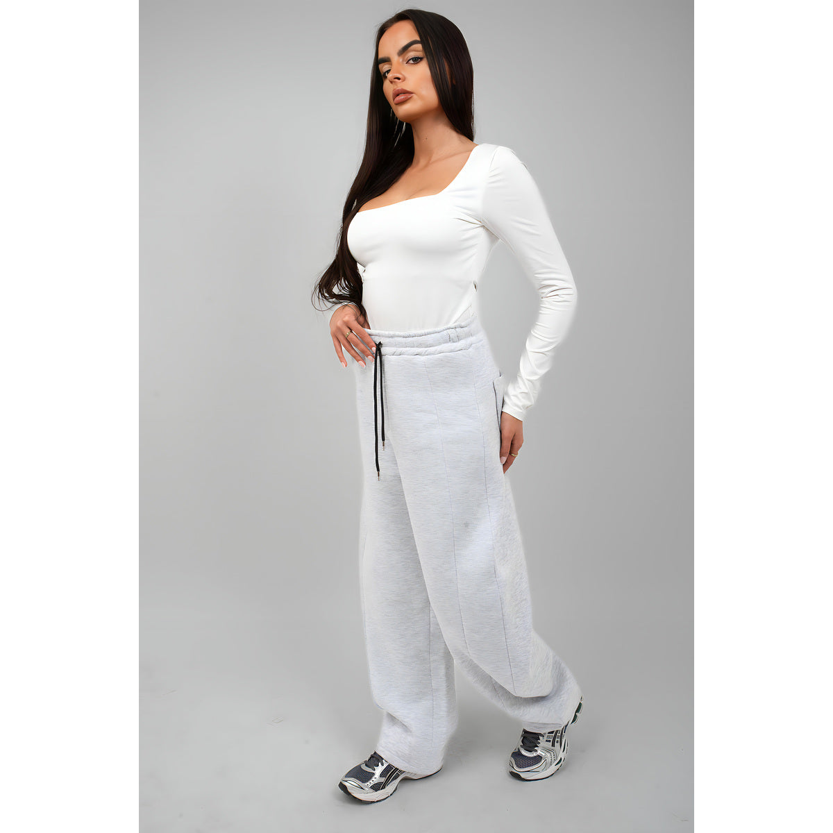 Square Neckline Long Sleeve Top