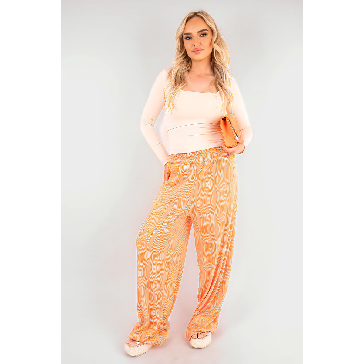 Square Neckline Long Sleeve Top