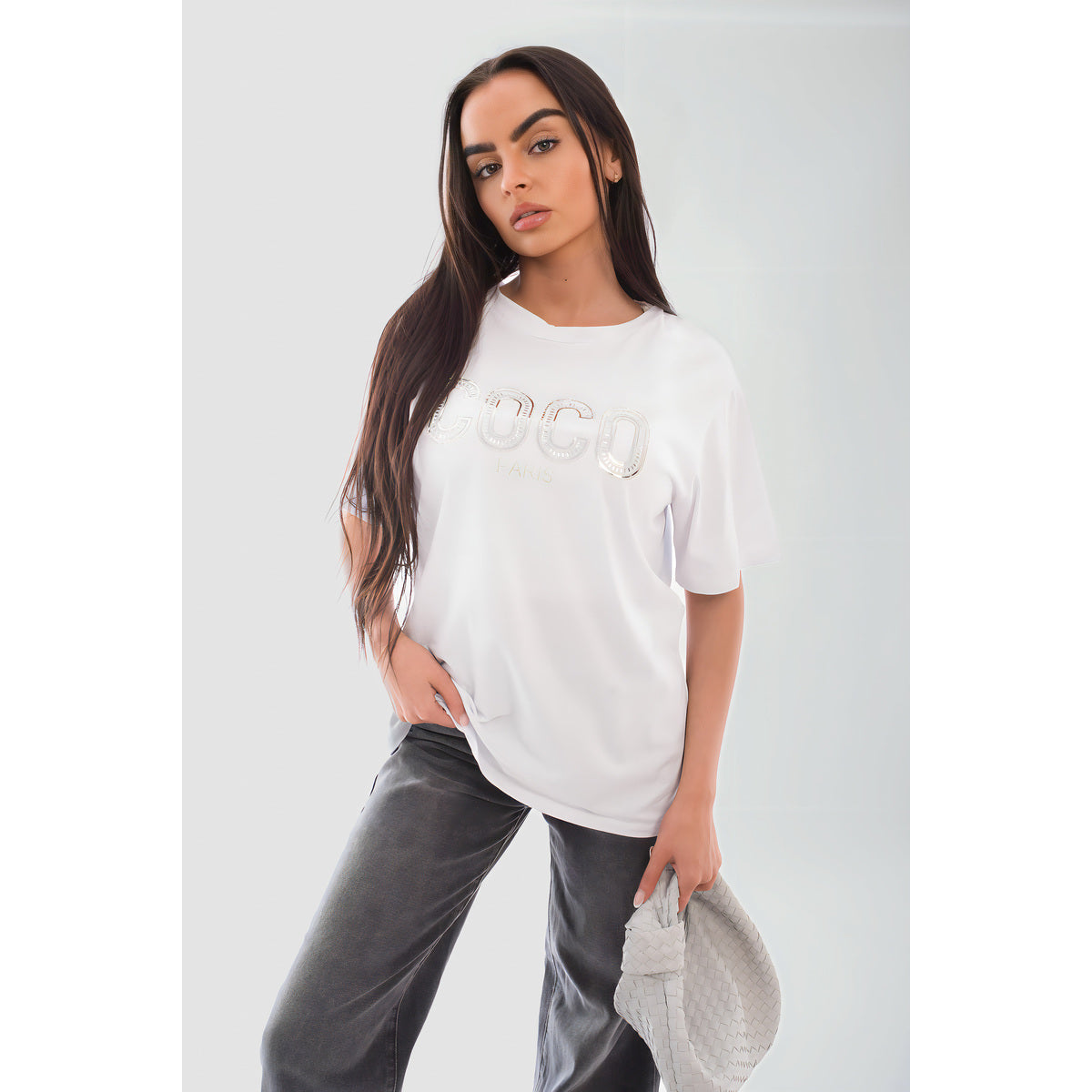 Coco Paris Slogan Short Sleeve Top