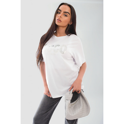 Coco Paris Slogan Short Sleeve Top