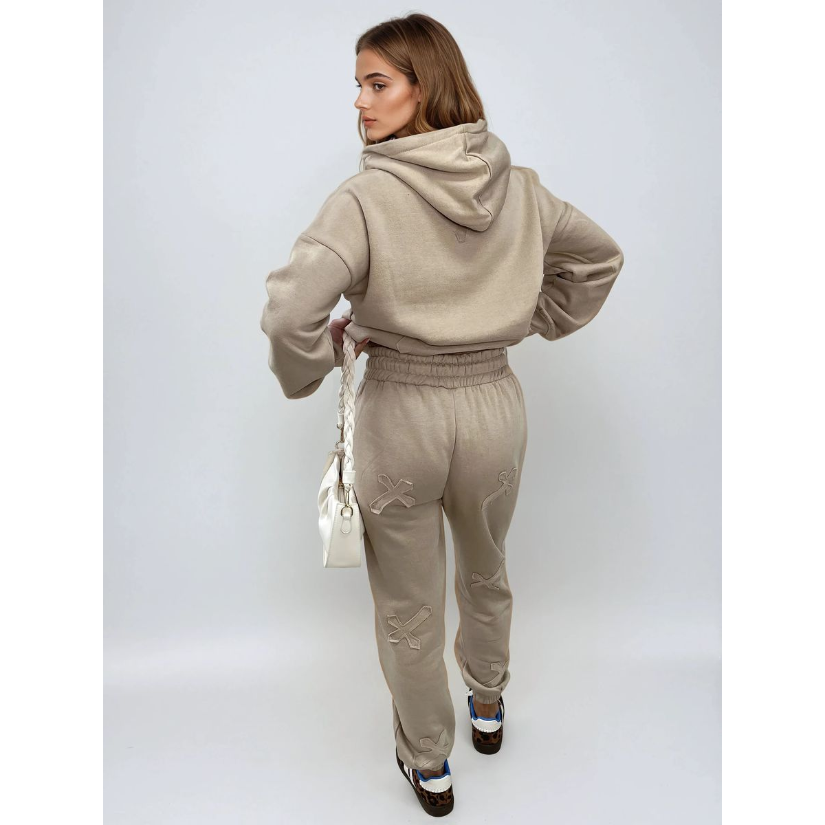 Cross Detail Oversized Hoodie and Jogger Co-ord Set