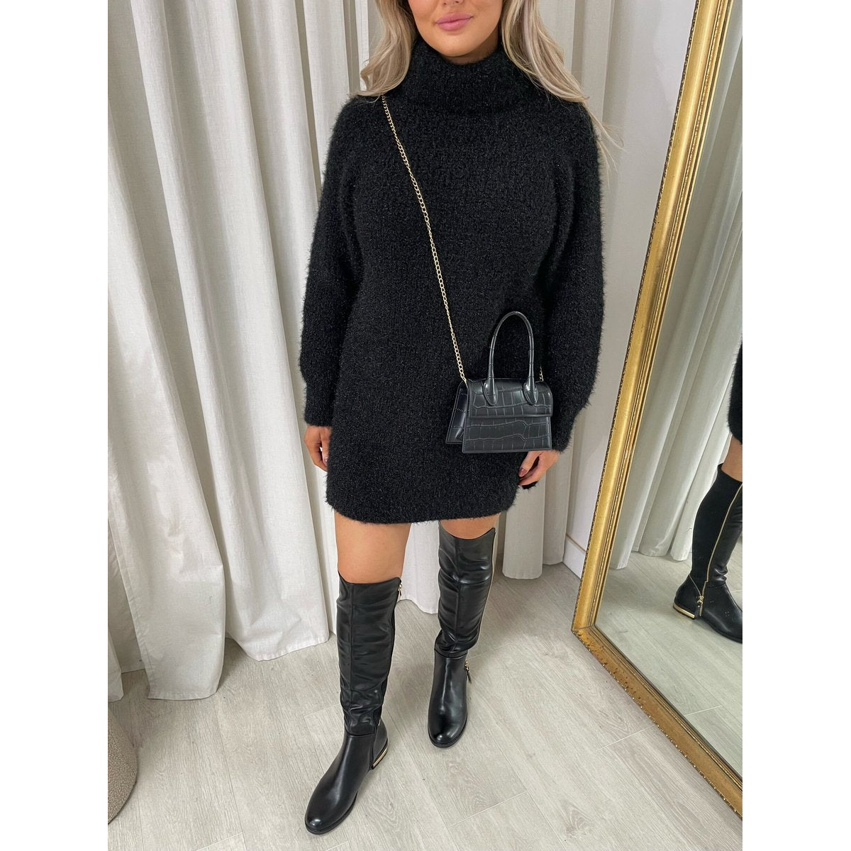 Chunky Roll Neck Knitted Jumper