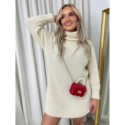 Chunky Roll Neck Knitted Jumper