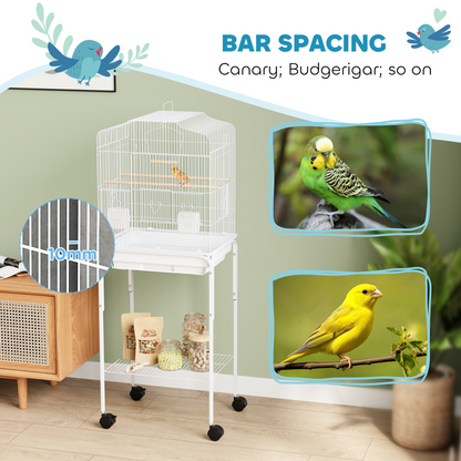 PawHut Bird Cage for Budgie Finch Canary Parakeet W/ Stand Tray