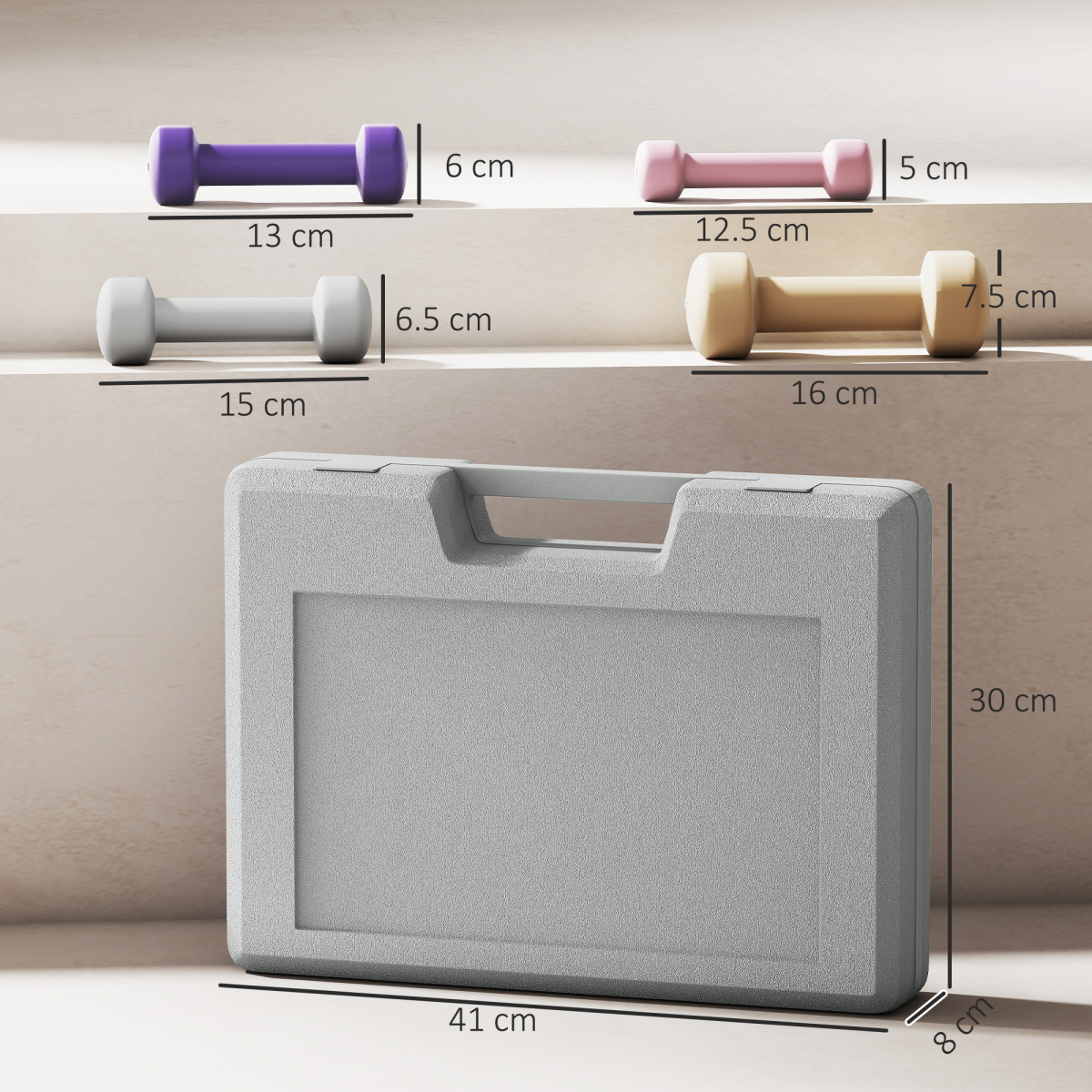 HOMCOM Dumbbell Weights Set with Carry Case