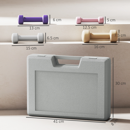 HOMCOM Dumbbell Weights Set with Carry Case