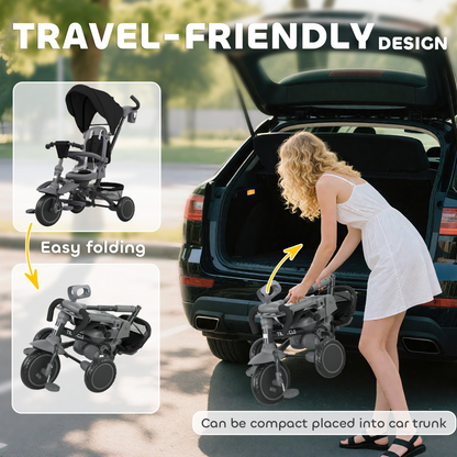 AIYAPLAY 6 in 1 Kids Trike, Toddler Tricycle with Parent Handle