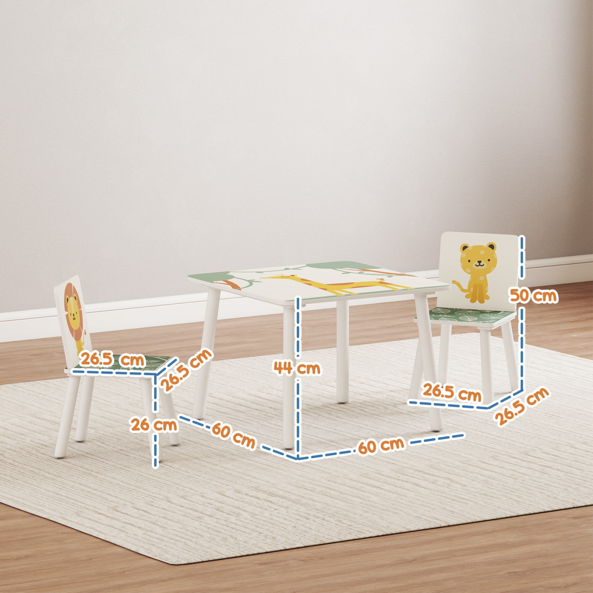 AIYAPLAY Kids Table with Chairs Set for Bedroom, Nursery
