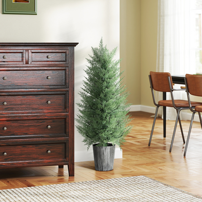 HOMCOM Artificial Cypress Trees with PE Leaves for Indoor Outdoor