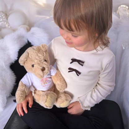 Personalised Pink Initial Bunny Gift Hamper - Teddy & Baby Vest