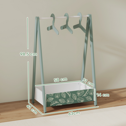 AIYAPLAY Baby Clothing Rack with Hangers, Shelf, Kids Clothes Rail