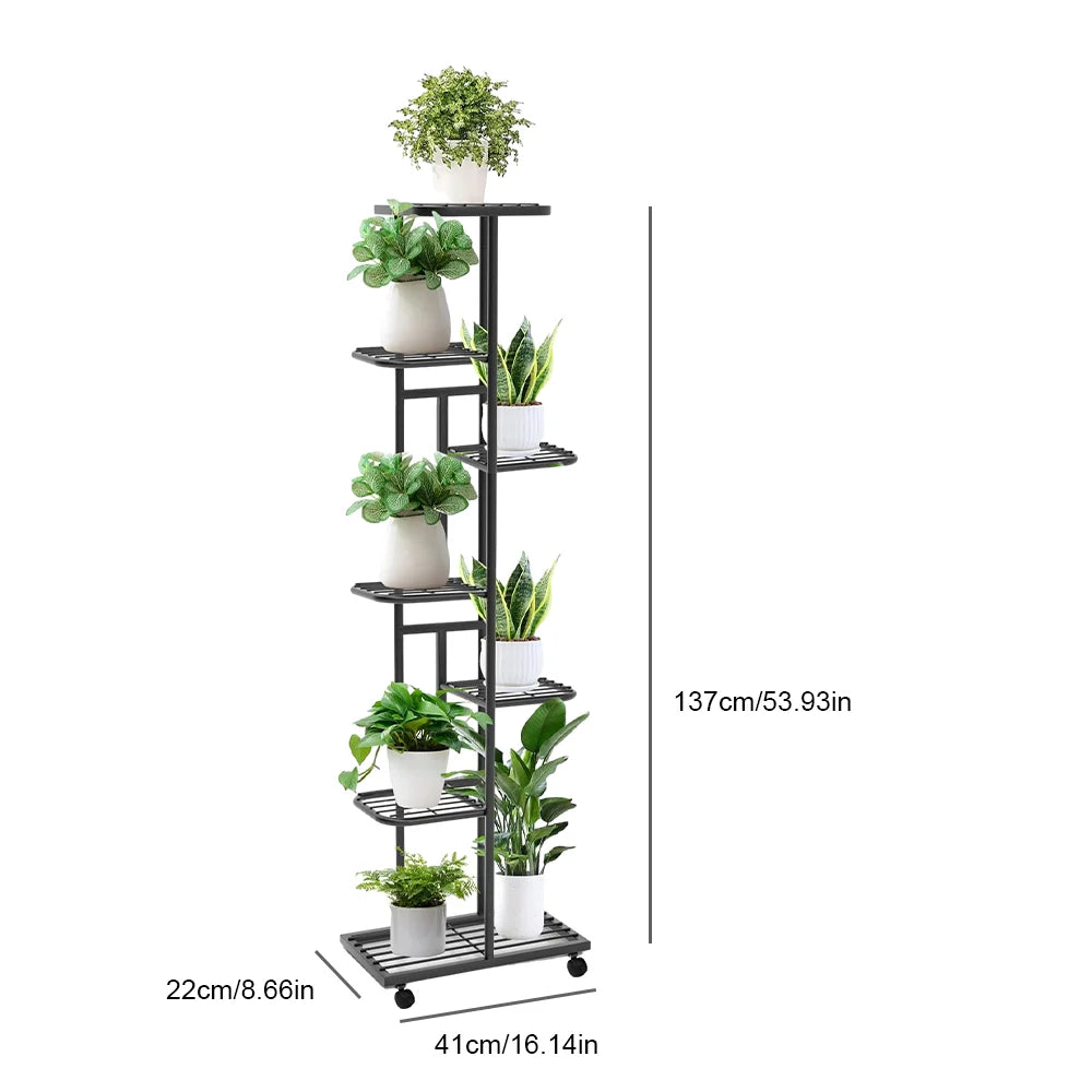 Plant Shelves 3/7 Tiers Flowerpot Organizer Iron Potted Flower Plant Rack Flower Stand for Indoor Outdoor Balcony Garden