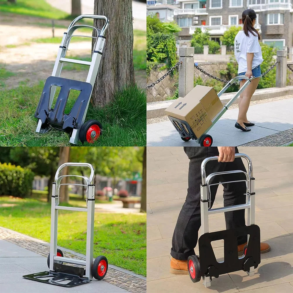 Wheel Trolley folding luggage trolley Folding Hand Truck Barrow Cart Travel Luggage Shopping Cart Portable Home Cart