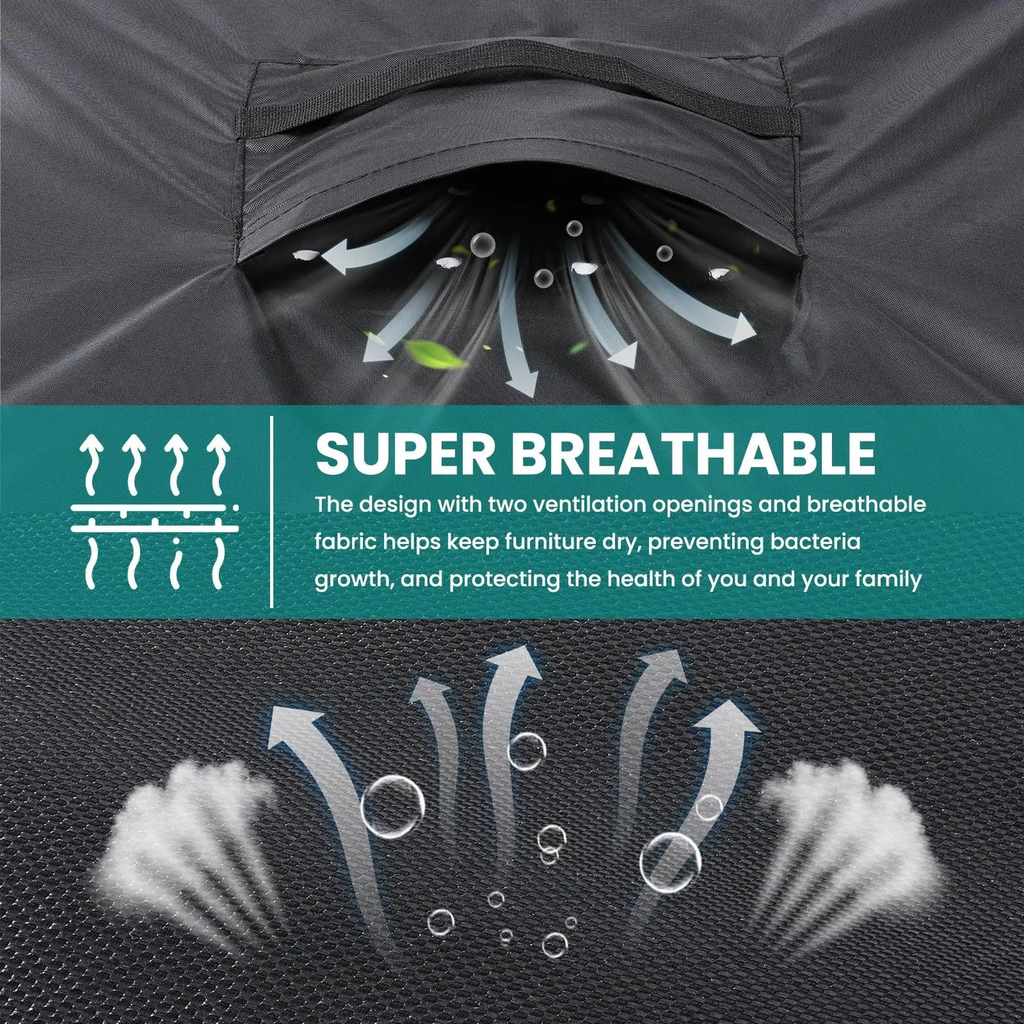 Garden Furniture Cover 600D Oxford Heavy Duty Anti-UV, Tear-Resistant Waterproof Outdoor Sofa Cover for Lawn Table Chair