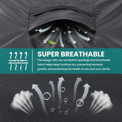 Garden Furniture Cover 600D Oxford Heavy Duty Anti-UV, Tear-Resistant Waterproof Outdoor Sofa Cover for Lawn Table Chair