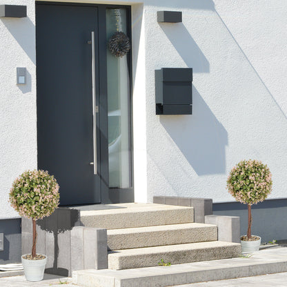 HOMCOM Set of 2 Decorative Artificial Plants, Cream White