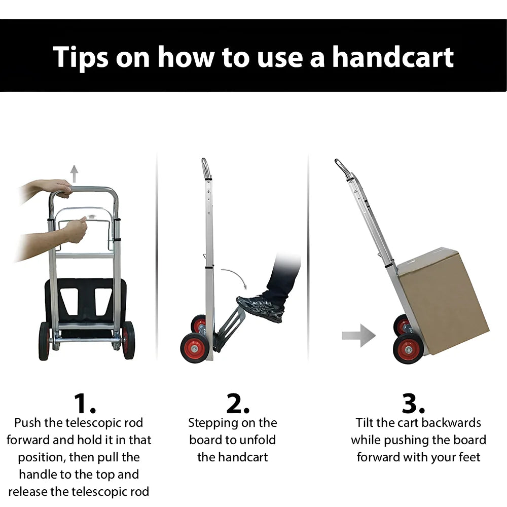 Wheel Trolley folding luggage trolley Folding Hand Truck Barrow Cart Travel Luggage Shopping Cart Portable Home Cart