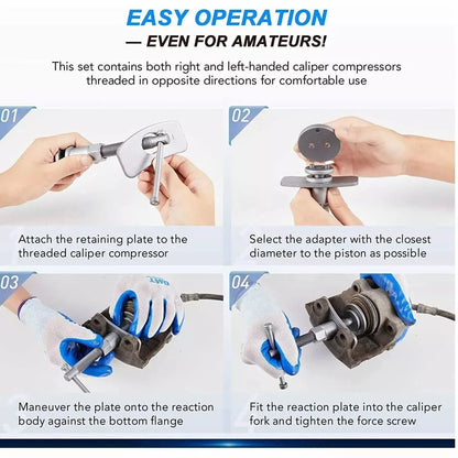 22Pcs/Set Car Universal Disc Piston Caliper Brake Rewind Wind Back Tool Kit Set With Case Garage Repair Hand Tools