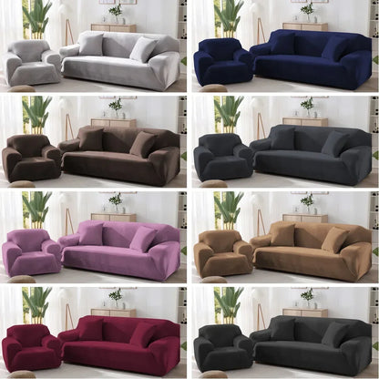 Velvet Sofa Cover Elastic Thick L Shaped Corner Sofa Cover for Living Room 1/2/3/4 Seater Stretch Cover for Sofa Couch Armchair
