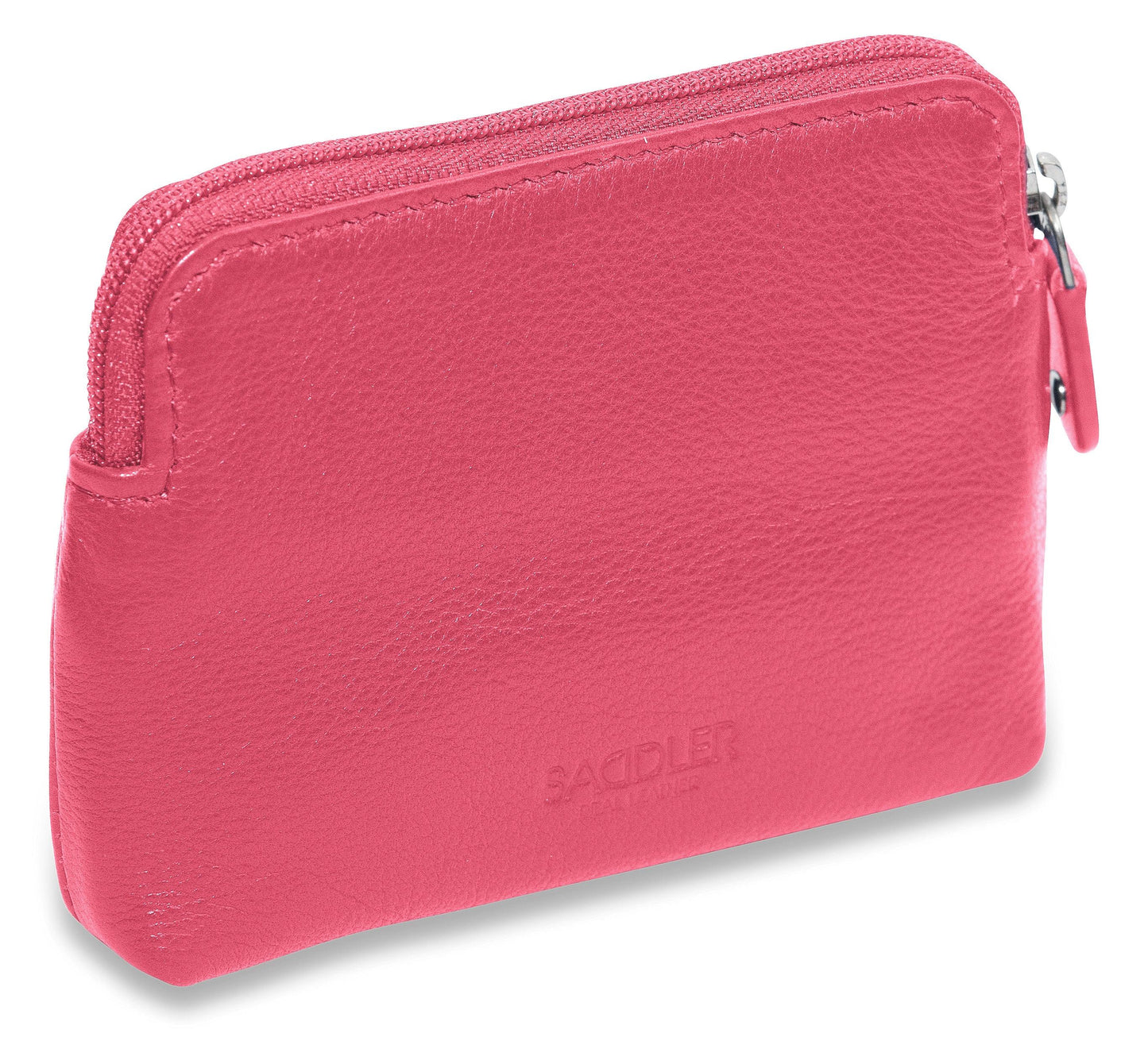 Compact Leather Zip-Top Purse "Pia" – Handmade by Saddler | RFID Protected & Gift Boxed | Multi-Functional Card, Coin & Key Holder