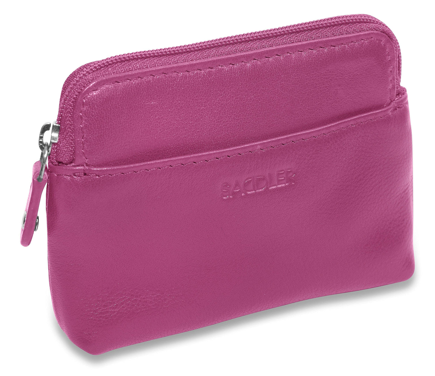 Compact Leather Zip-Top Purse "Pia" – Handmade by Saddler | RFID Protected & Gift Boxed | Multi-Functional Card, Coin & Key Holder