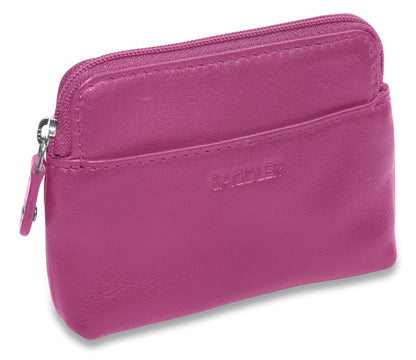 Compact Leather Zip-Top Purse "Pia" – Handmade by Saddler | RFID Protected & Gift Boxed | Multi-Functional Card, Coin & Key Holder