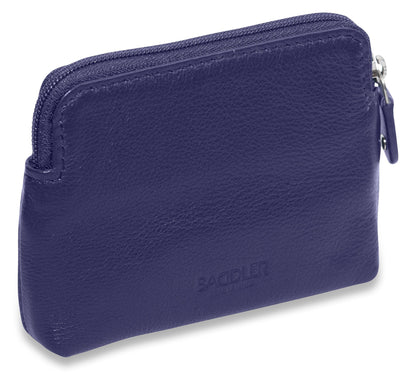 Compact Leather Zip-Top Purse "Pia" – Handmade by Saddler | RFID Protected & Gift Boxed | Multi-Functional Card, Coin & Key Holder
