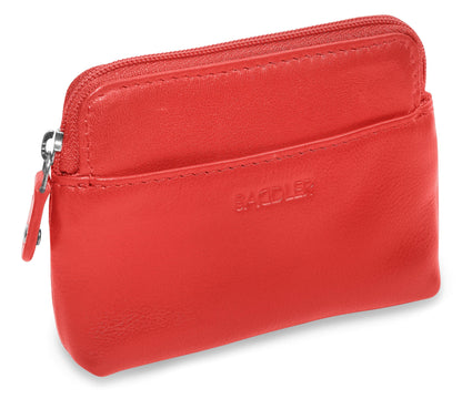 Compact Leather Zip-Top Purse "Pia" – Handmade by Saddler | RFID Protected & Gift Boxed | Multi-Functional Card, Coin & Key Holder