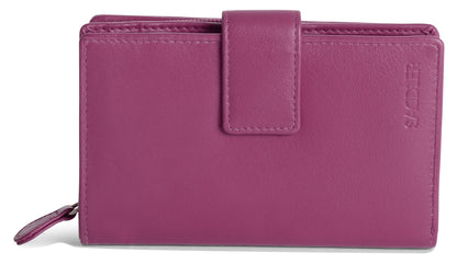 SADDLER GEORGIE Leather Double-Sided Purse - 13 Card Slots, Generous Space for Notes and Coins - RFID Protected