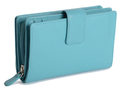 SADDLER GEORGIE Leather Double-Sided Purse - 13 Card Slots, Generous Space for Notes and Coins - RFID Protected