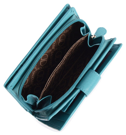 SADDLER GEORGIE Leather Double-Sided Purse - 13 Card Slots, Generous Space for Notes and Coins - RFID Protected
