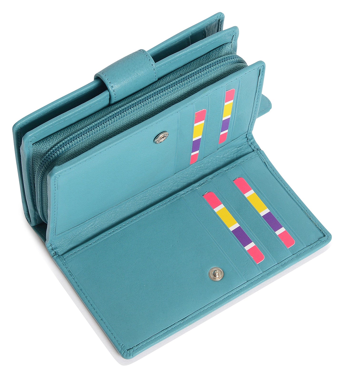 SADDLER GEORGIE Leather Double-Sided Purse - 13 Card Slots, Generous Space for Notes and Coins - RFID Protected
